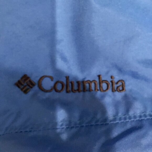 COLUMBIA Blue Black Rain Windbreaker Zip Jacket Unisex Kids Youth 14-16 Women XS - Picture 10 of 10